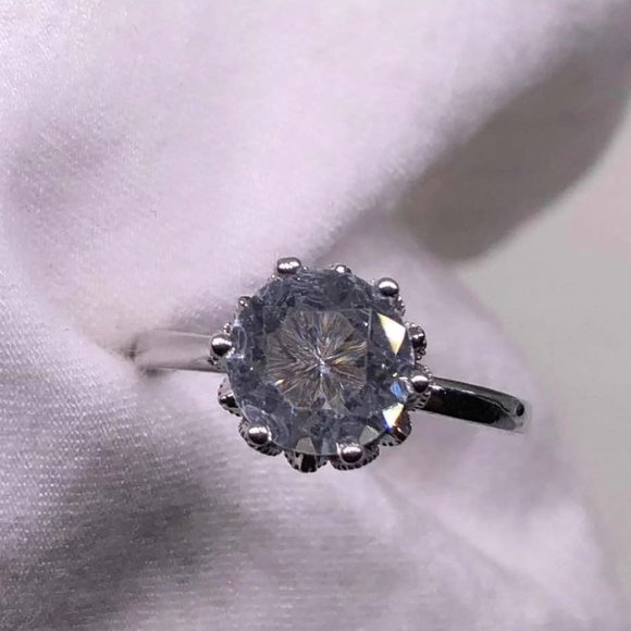 Kate 1ct White Topaz Ring 925 Sterling Silver - Picture 2 of 15